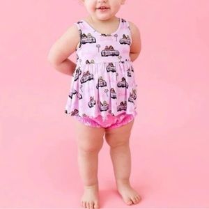 POSH PEANUT X BARBIE CRUISIN’ SLEEVELESS PEPLUM BUMMIE SET